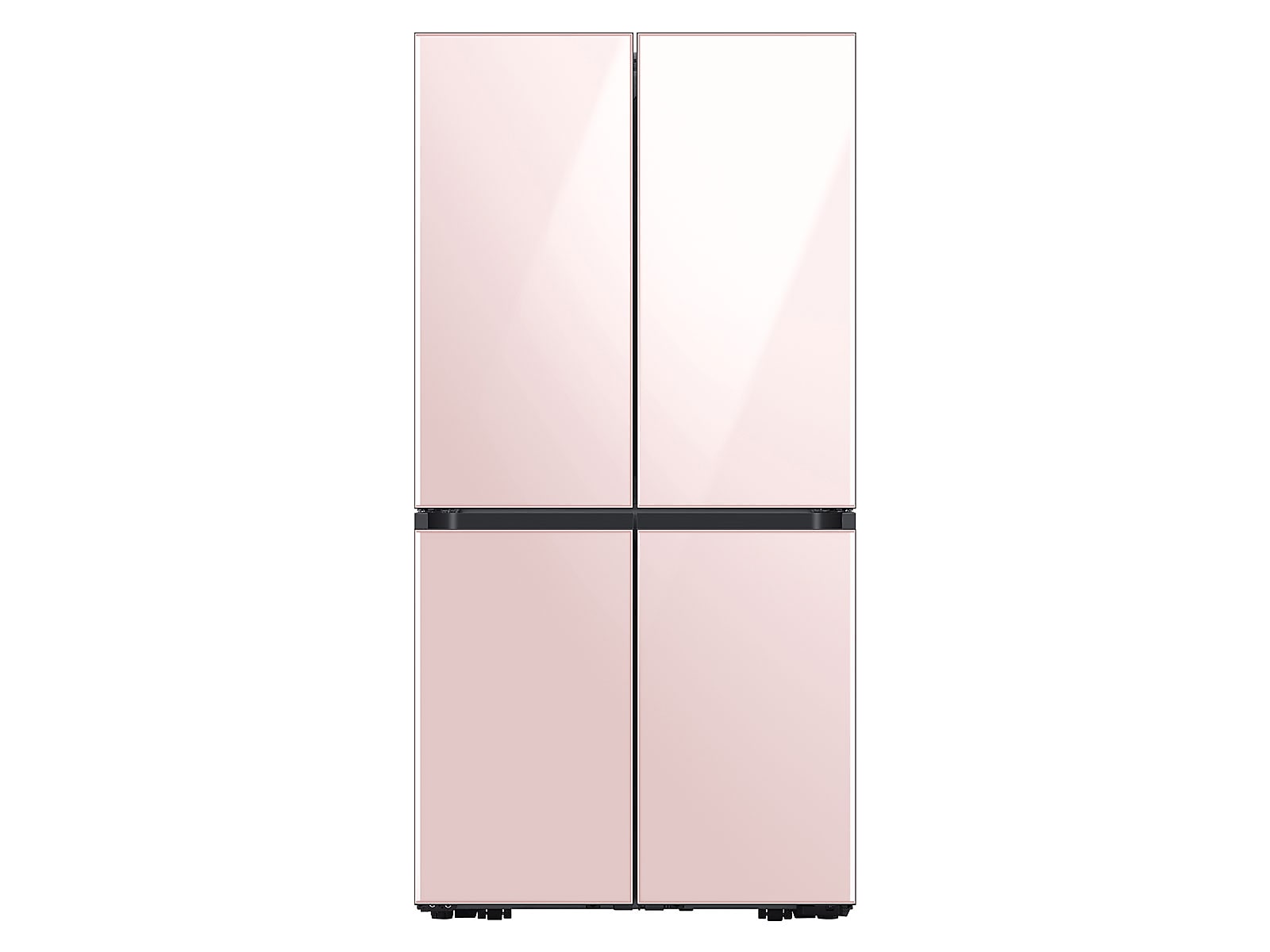 Samsung 29 cu. ft. Smart BESPOKE 4-Door Flex™ Refrigerator with Customizable Panel Colors in Rose in Pink Glass(BNDL-1646290913148) photo