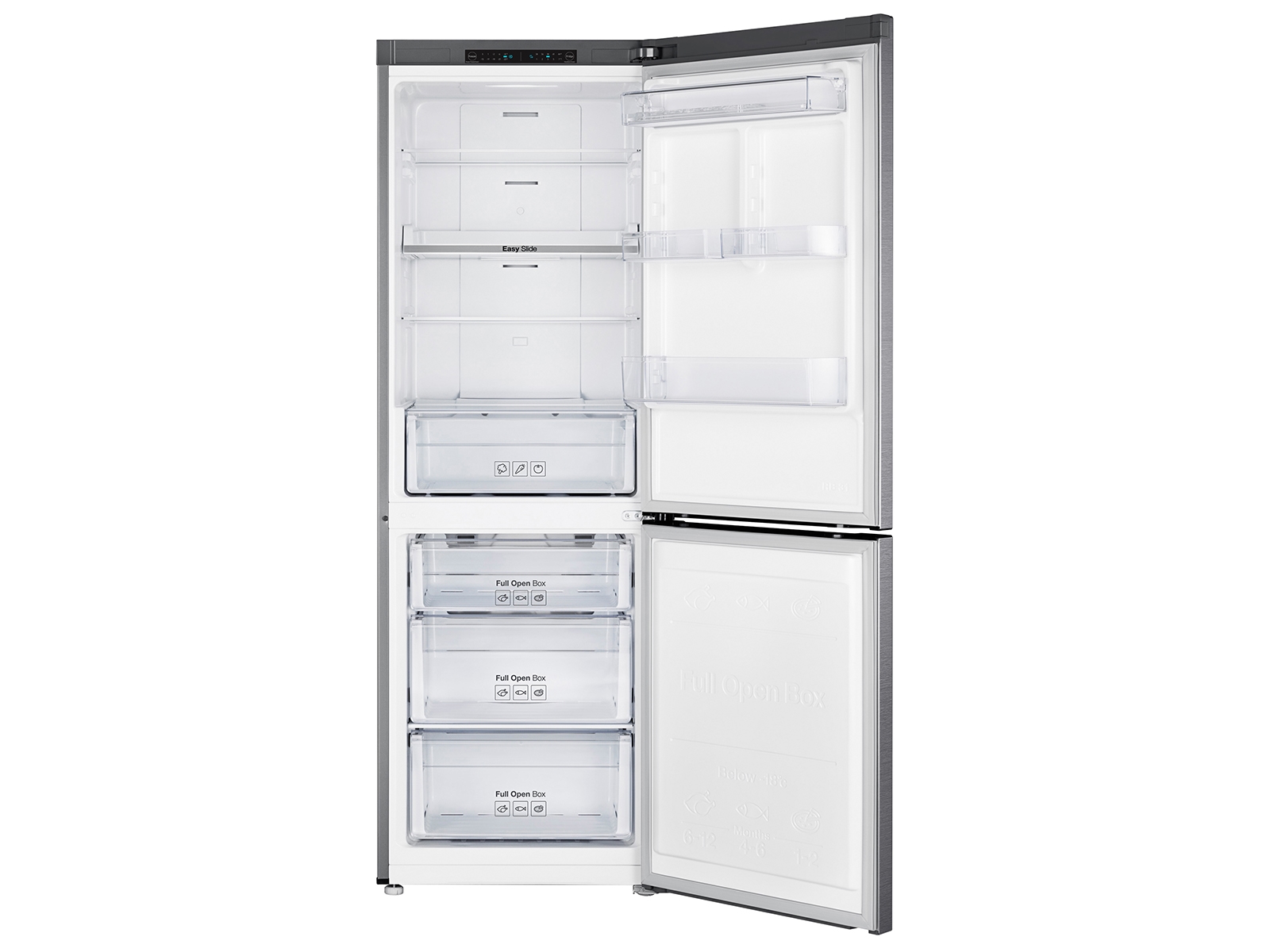  SAMSUNG 11.3 Cu Ft 24 Bottom Freezer Refrigerator, Slim Width  for Small Spaces, Even Cooling, LED Lighting, Slide Shelf, RB10FSR4ESR/AA,  Fingerprint Resistant Stainless Steel : Appliances