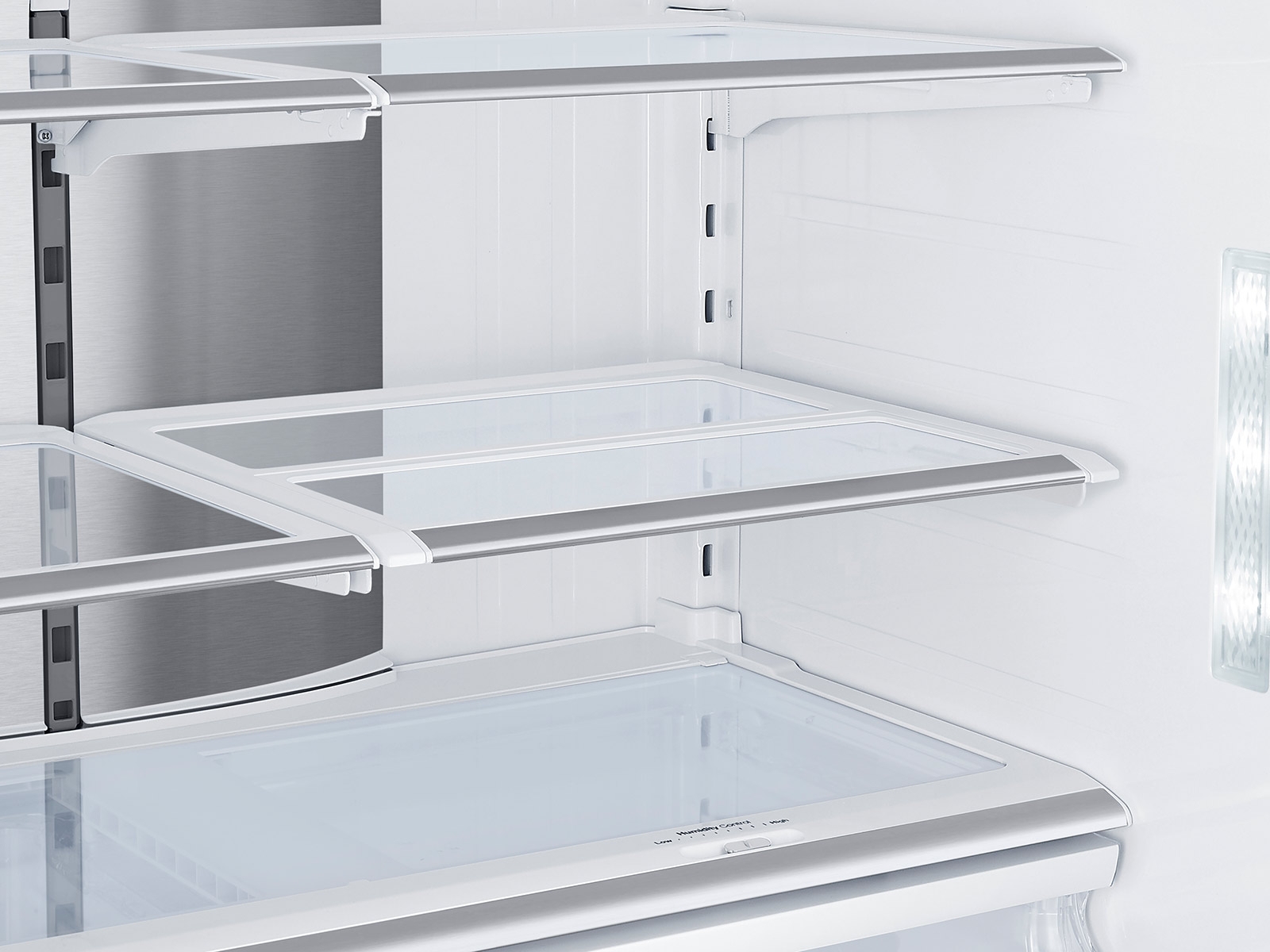 Model: RF22KREDBSR | Samsung 22 cu. ft. Counter Depth 4-Door French Door Food Showcase Refrigerator 