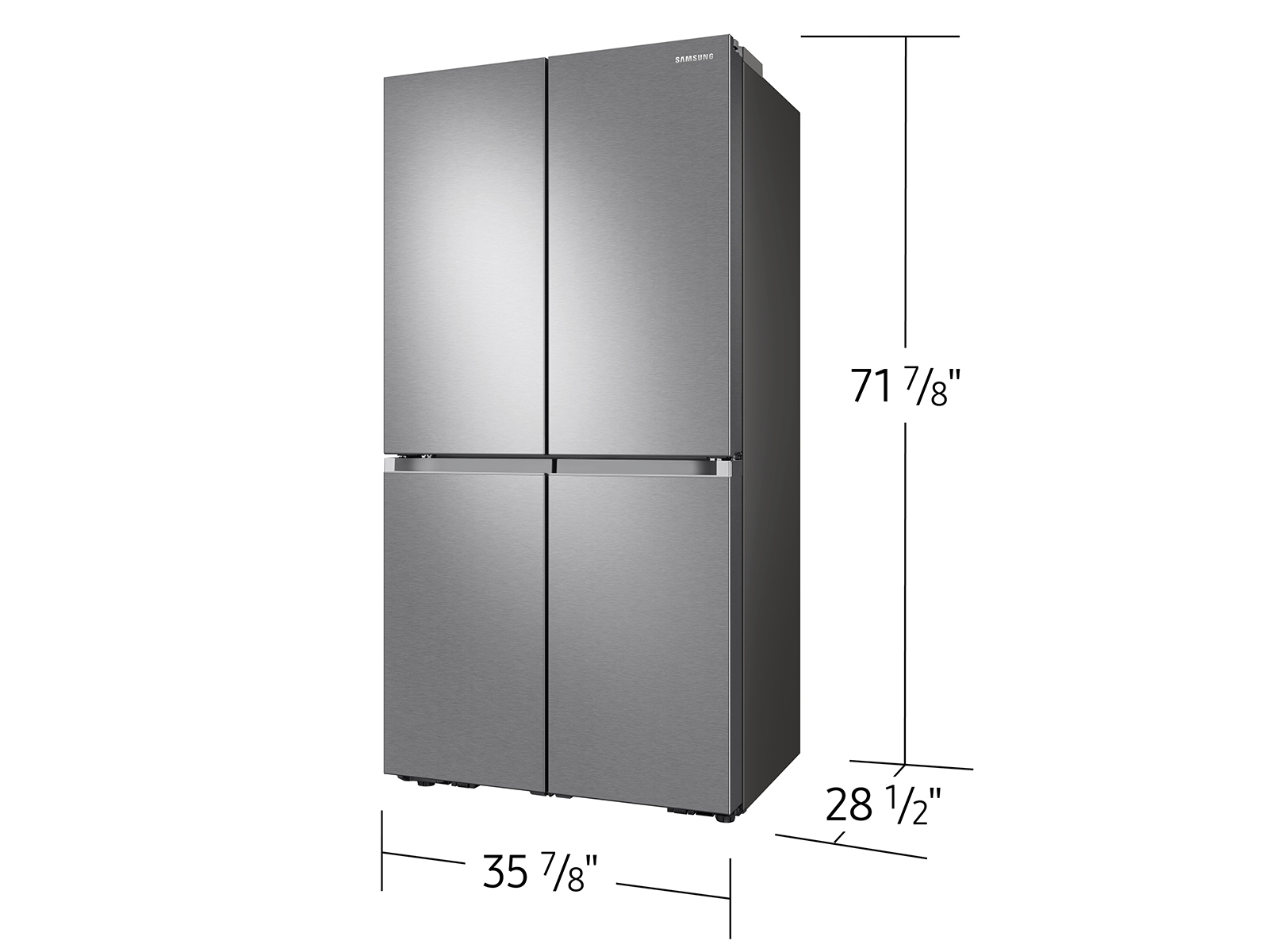 Thumbnail image of 23 cu. ft. Smart Counter Depth 4-Door Flex™ refrigerator with AutoFill Water Pitcher and Dual Ice Maker in Stainless Steel
