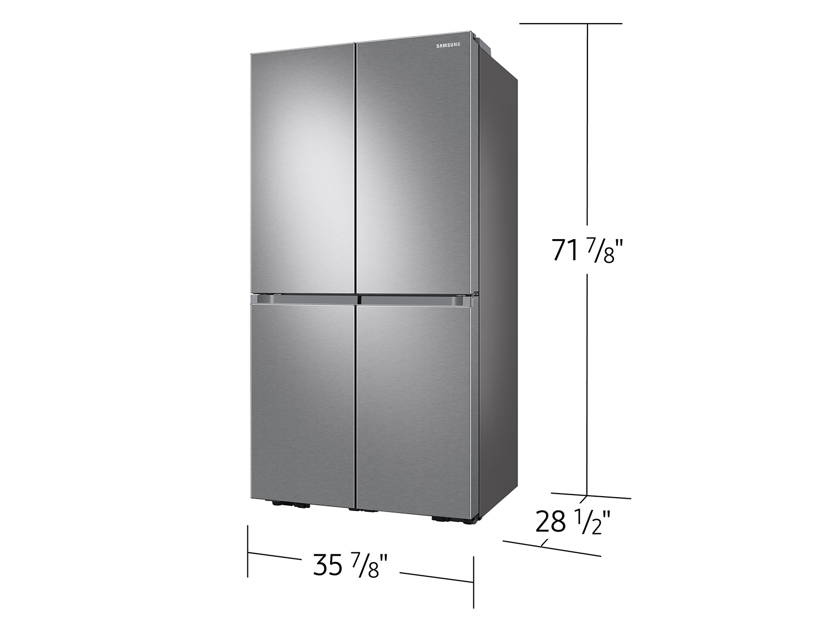 Thumbnail image of 23 cu. ft. Smart Counter Depth 4-Door Flex™ Refrigerator with Beverage Center and Dual Ice Maker in Stainless Steel