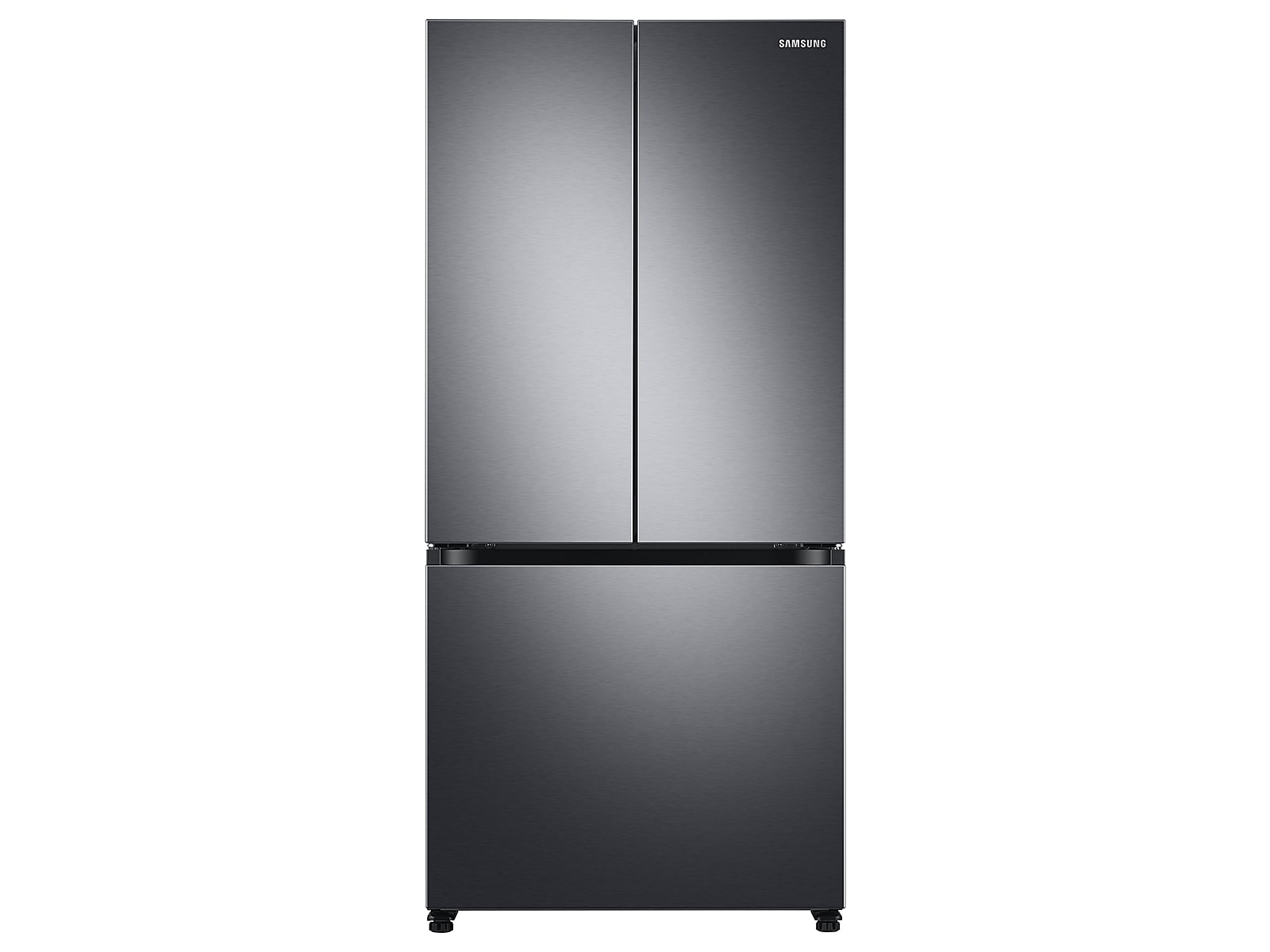 Samsung 18 cu. ft. Smart Counter Depth 3-Door French Door Refrigerator in Black Stainless Steel(RF18A5101SG/AA)