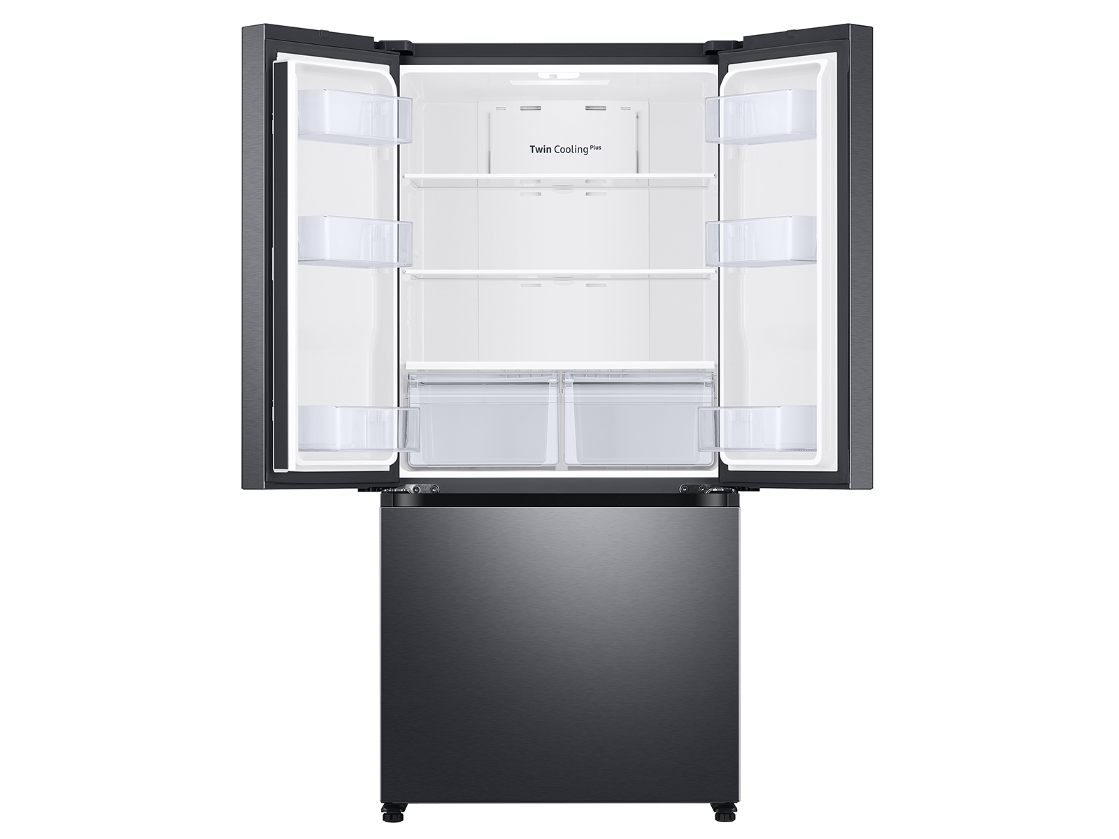 18 cu. ft. Smart Counter Depth 3-Door French Door Refrigerator in Black ...