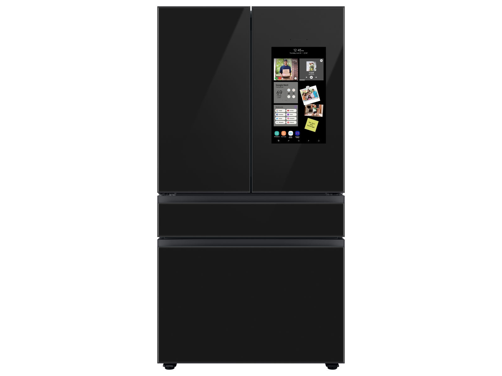 Samsung Bespoke 4-Door French Door Refrigerator (23 cu. ft.) - with Family Hub™ Panel in Charcoal Glass - (with Customizable Door Panel Colors) in Charcoal Glass