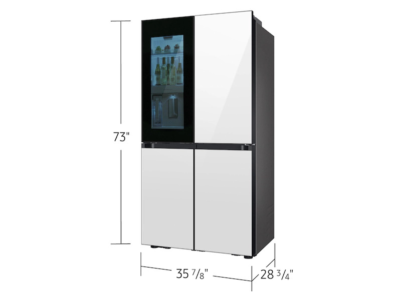 Thumbnail image of Bespoke 23 cu. ft. Counter Depth 4-Door Flex&trade; Refrigerator with Beverage Zone&trade; &amp; Auto Open Door in White Glass