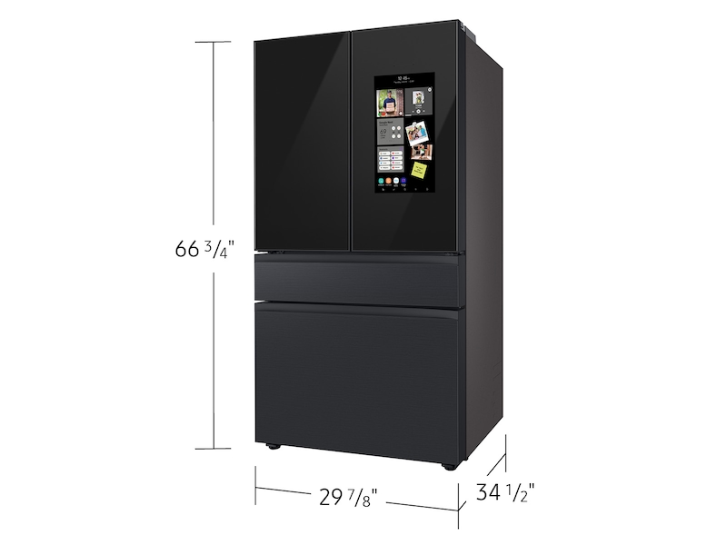 Samsung - 29 Cu. ft. BESPOKE 4-Door French Door Refrigerator with Family Hub - Matte Black Steel