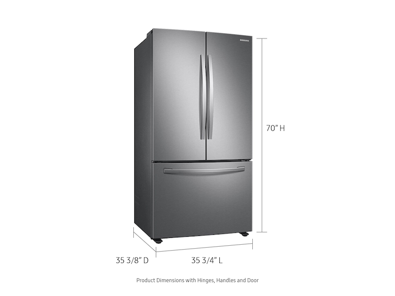 28 cu. ft. Large Capacity 3-Door French Door Refrigerator with Internal Water Dispenser in Stainless Steel