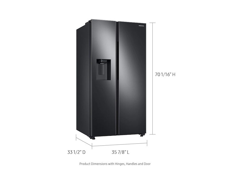 27.4 cu. ft. Large Capacity Side-by-Side Refrigerator in Black Stainless Steel