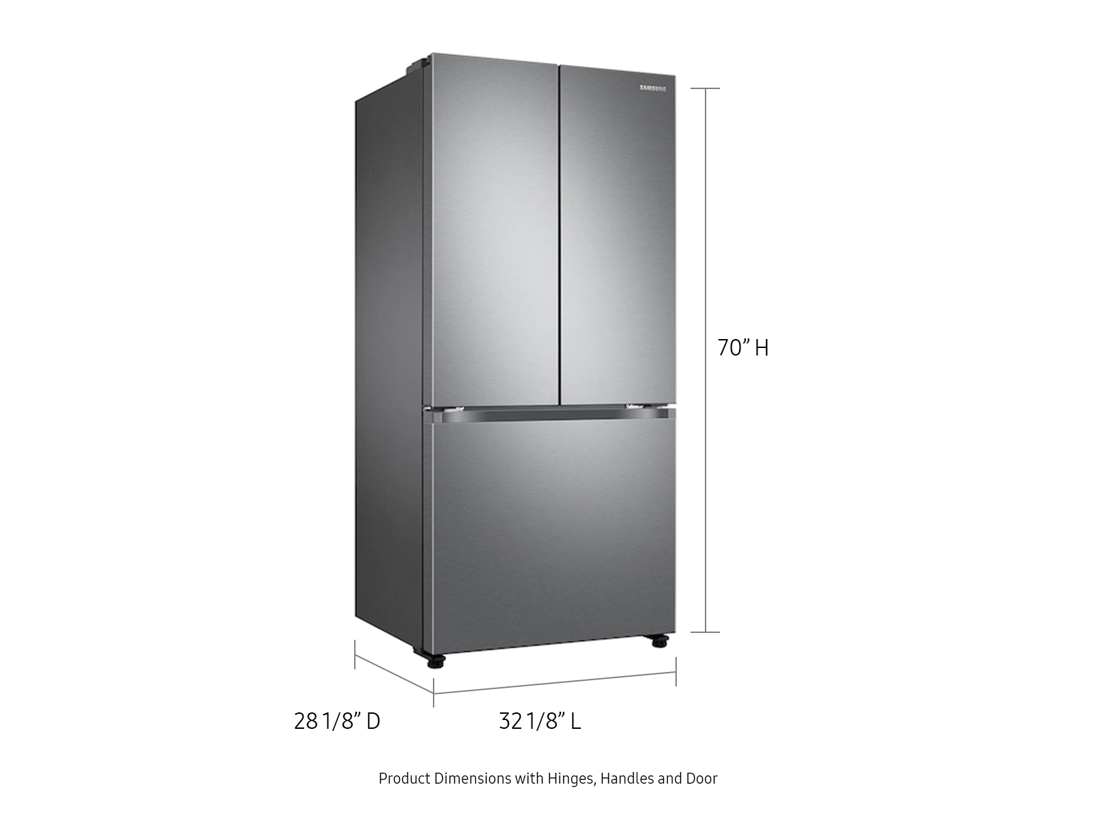 **18 cu. ft. Smart Counter Depth 3-Door French Door Refrigerator in Stainless Steel**