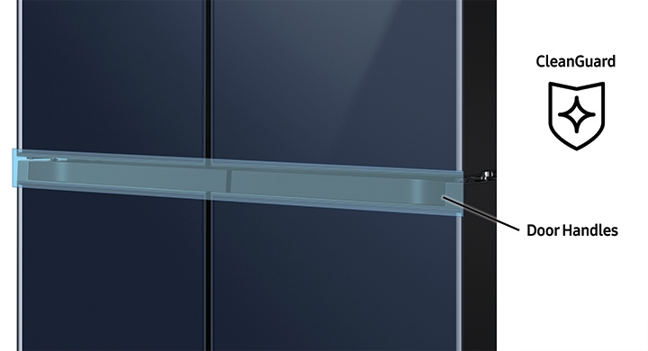 Bespoke 4-Door Flex™ Refrigerator (29 cu. ft.) in White Glass Top and Grey  Glass Bottom - BNDL-1620768726678