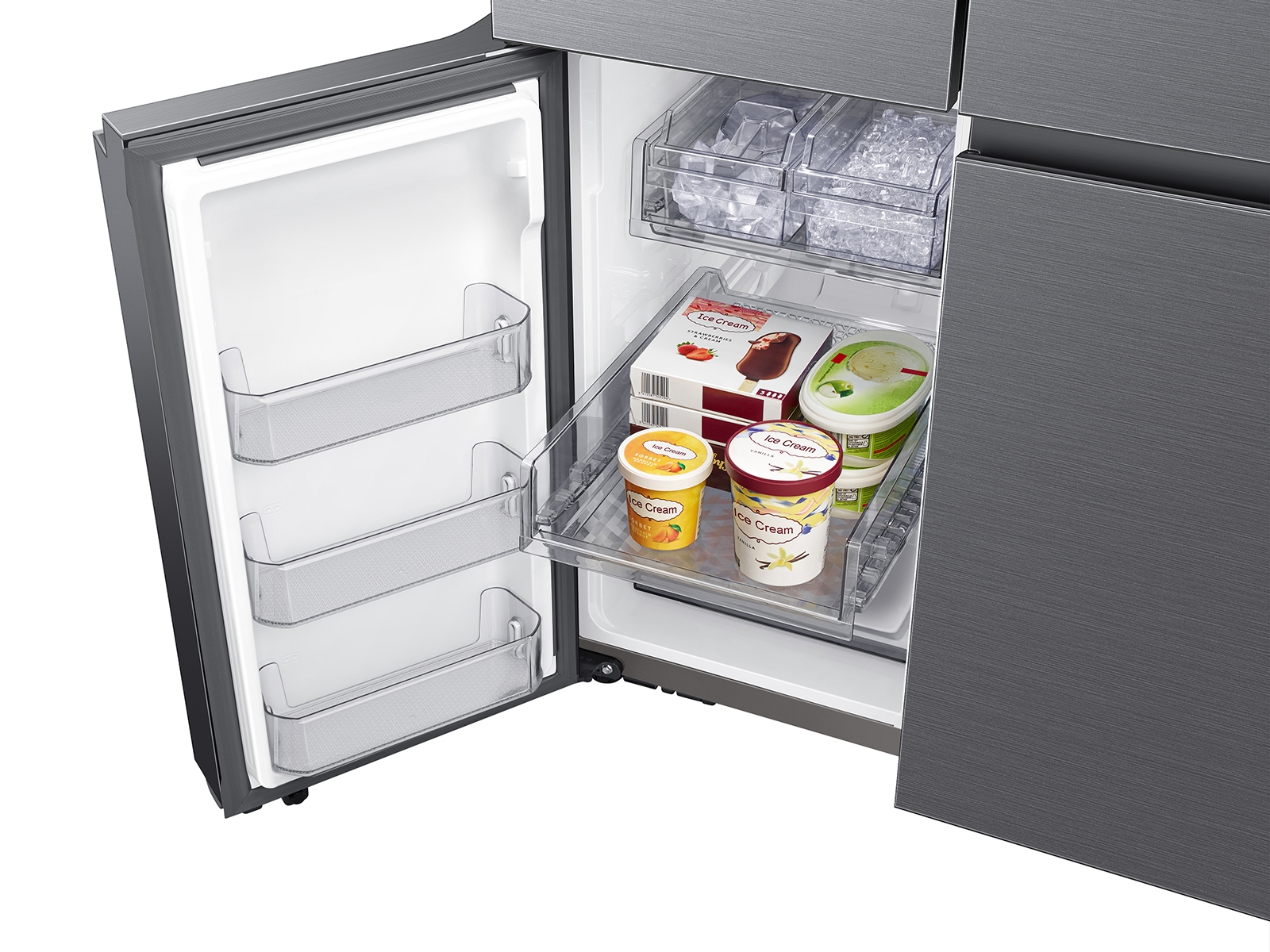 Thumbnail image of 29 cu. ft. Smart 4-Door Flex™ Refrigerator with Beverage Center and Dual Ice Maker in Black Stainless Steel