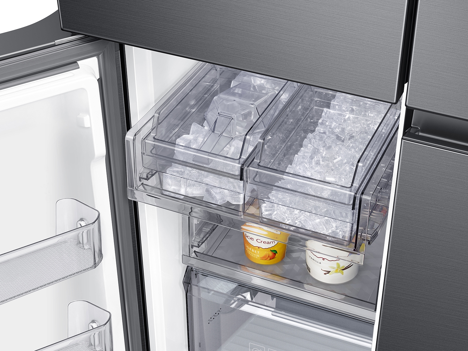 Fridge Box With Handle Ice Bin For Freezer With Lid And Handle