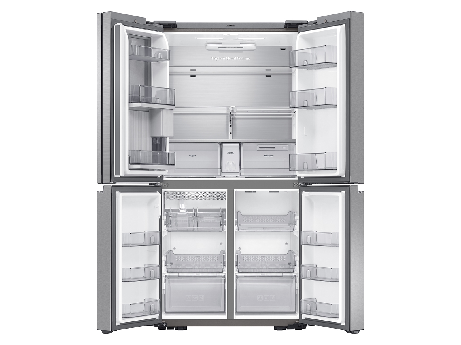 Thumbnail image of 23 cu. ft. Smart Counter Depth 4-Door Flex&trade; Refrigerator with Beverage Center and Dual Ice Maker in Stainless Steel
