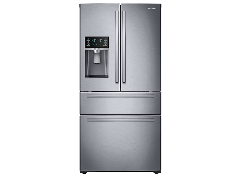 25 cu. ft. Large Capacity 4-Door French Door Refrigerator with External Water &amp; Ice Dispenser in Stainless Steel