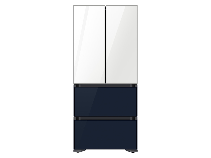 17.3 cu. ft. Smart Kimchi &amp; Specialty 4-Door French Door Refrigerator in White-Navy Glass