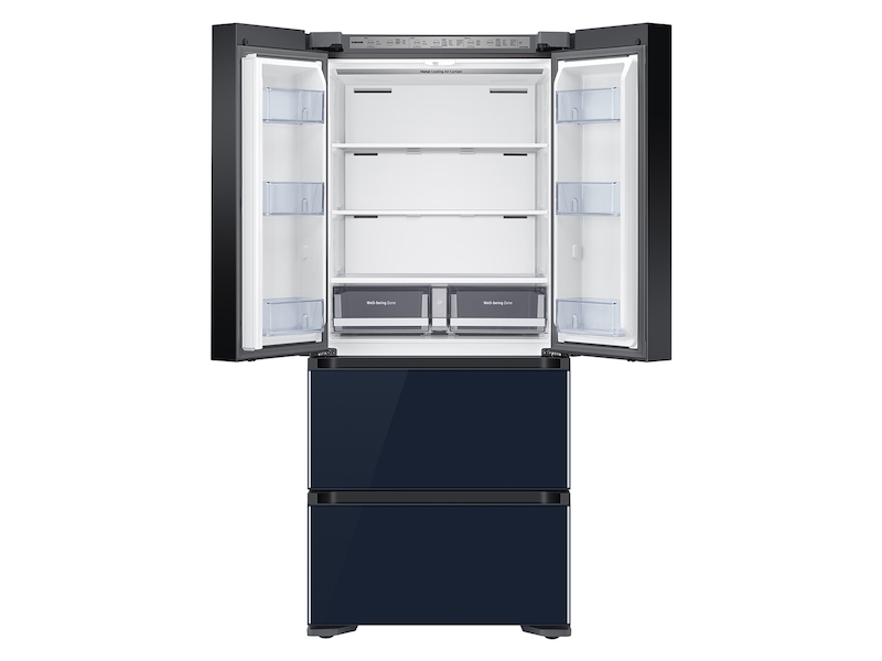 17.3 cu. ft. Smart Kimchi &amp; Specialty 4-Door French Door Refrigerator in White-Navy Glass