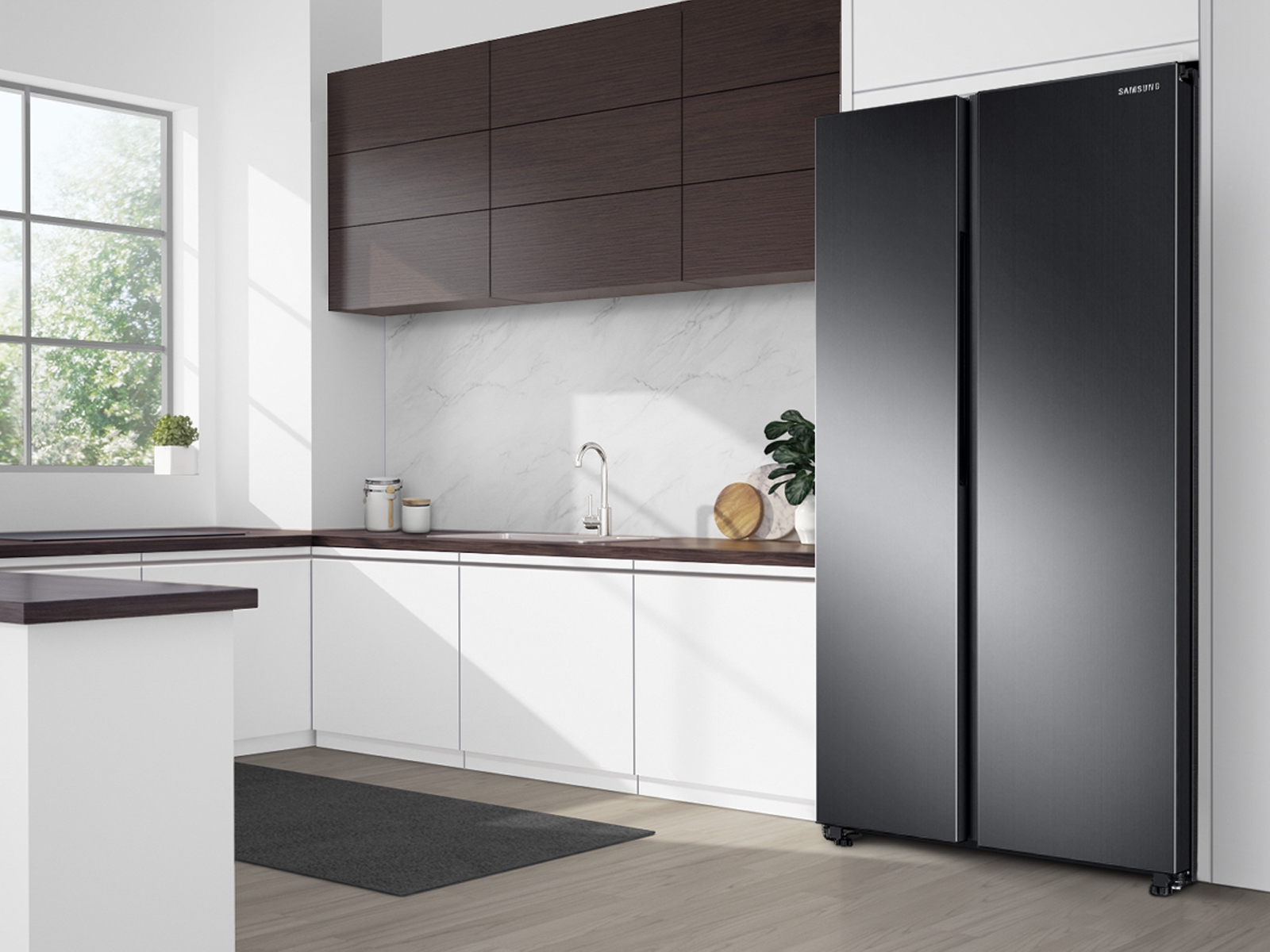 Thumbnail image of 23 cu. ft. Smart Counter Depth Side-by-Side Refrigerator in Black Stainless Steel