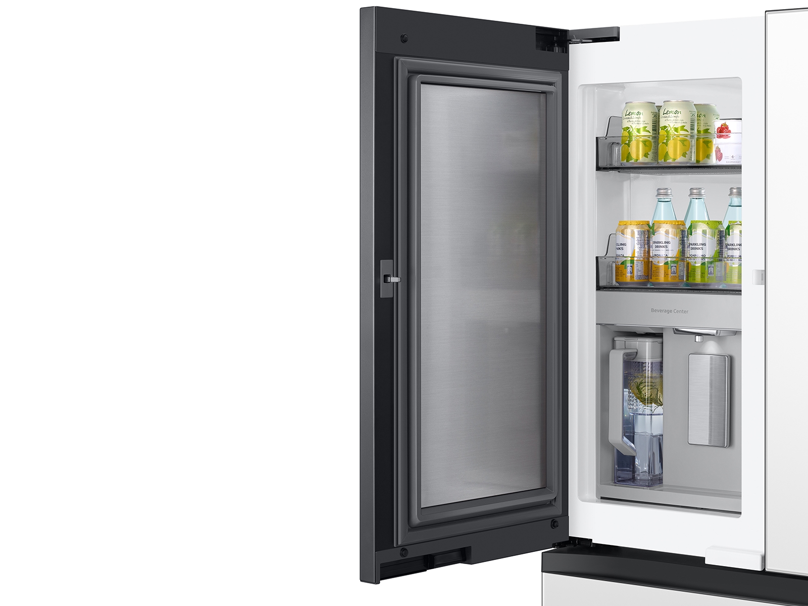 Thumbnail image of Bespoke 4-Door French Door Refrigerator (23 cu. ft.) with Beverage Center™ in White Glass