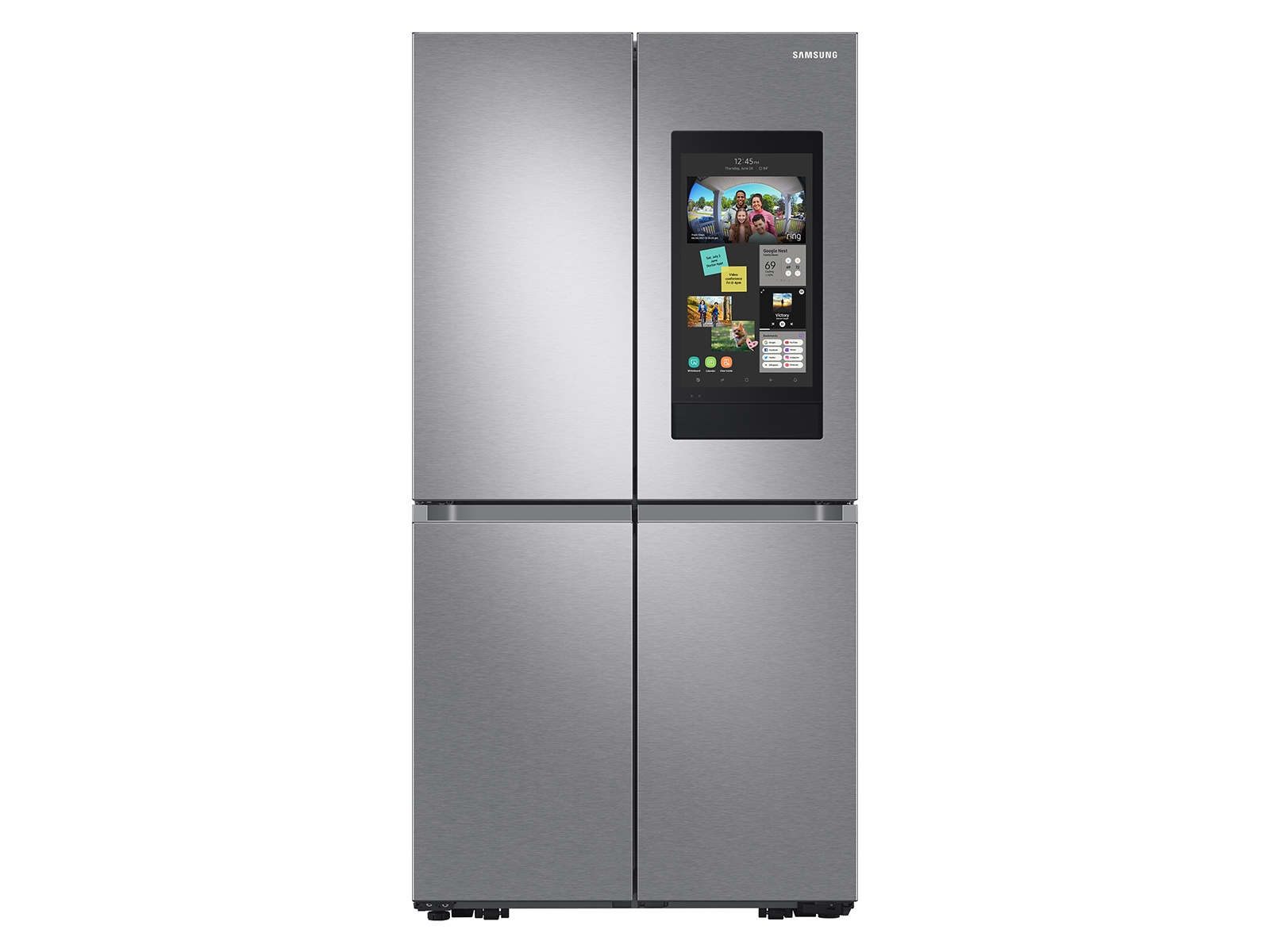 29 cu. ft. Family Hub™ 4-Door refrigerator, gas range, convection microwave and Smart Linear dishwasher package in Stainless Steel