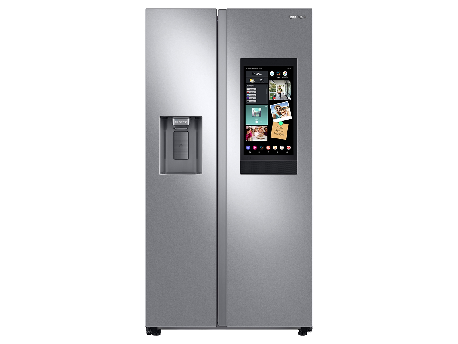 **26.7 cu. ft. Large Capacity Side-by-Side Refrigerator with Touch Screen Family Hub™ in Stainless Steel**