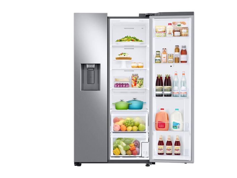 22 cu. ft. Counter Depth Side-by-Side Refrigerator with Touch Screen Family Hub&trade; in Stainless Steel