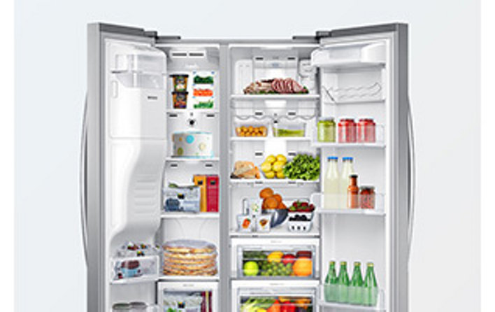 RS25H5111SG by Samsung - 25 cu. ft. Side-by-Side Refrigerator with In-Door  Ice Maker in Black Stainless Steel
