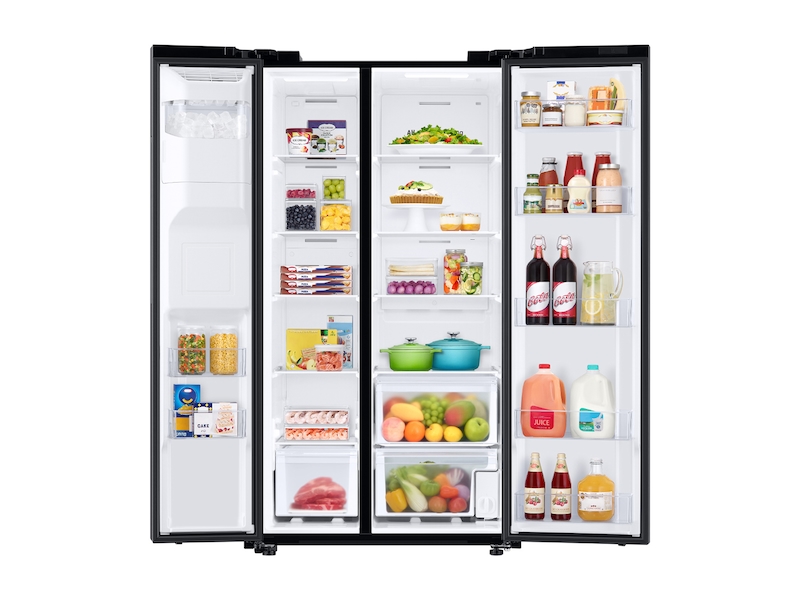 27.4 cu. ft. Large Capacity Side-by-Side Refrigerator in Black Stainless Steel