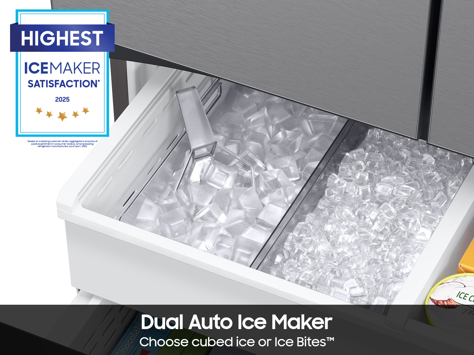 27 cu. ft. Counter Depth Mega Capacity 3-Door French Door Refrigerator with Dual Auto Ice Maker in a Stainless Look