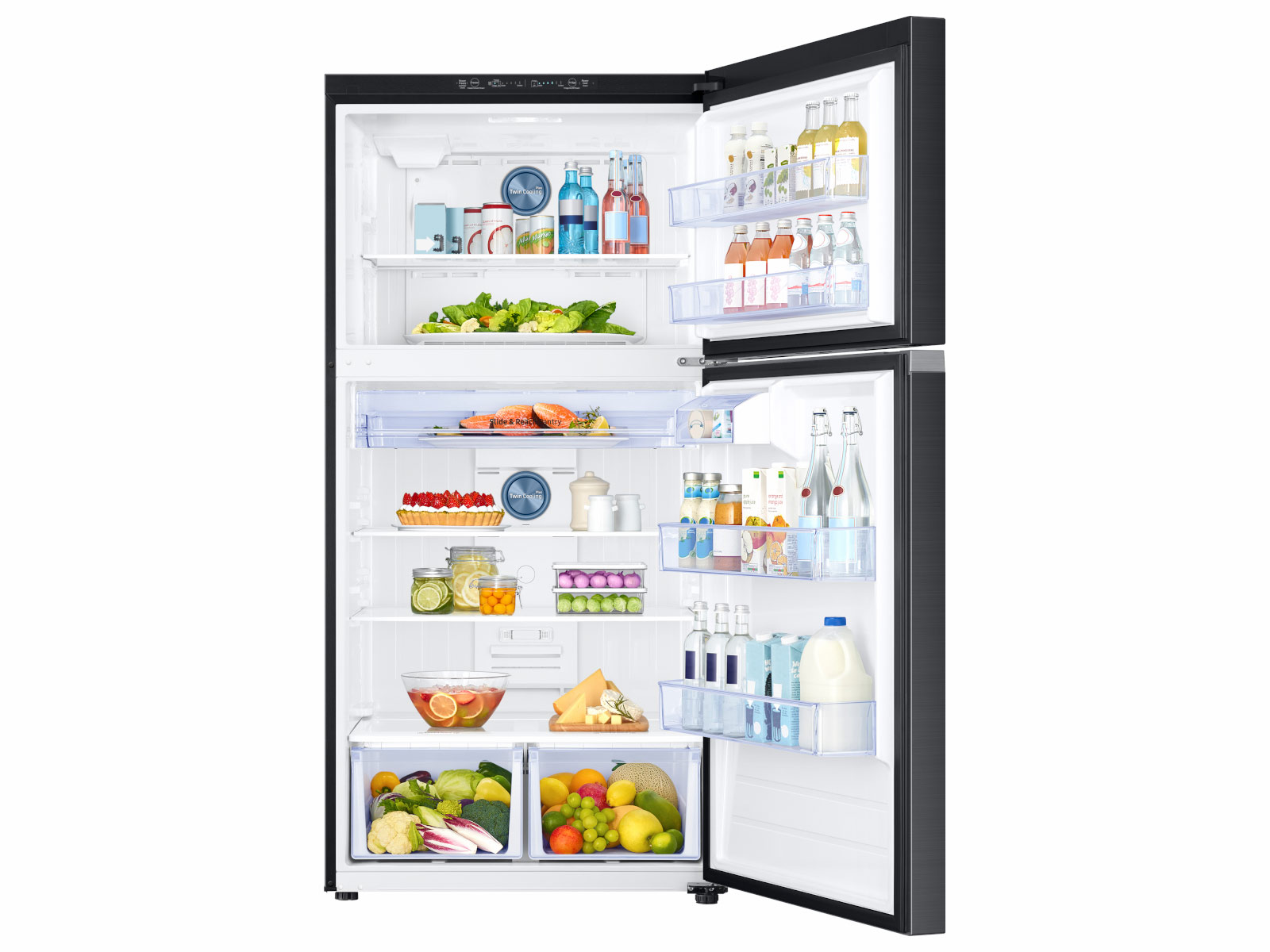 Thumbnail image of 21 cu. ft. Top Freezer Refrigerator with FlexZone™ in Black Stainless Steel