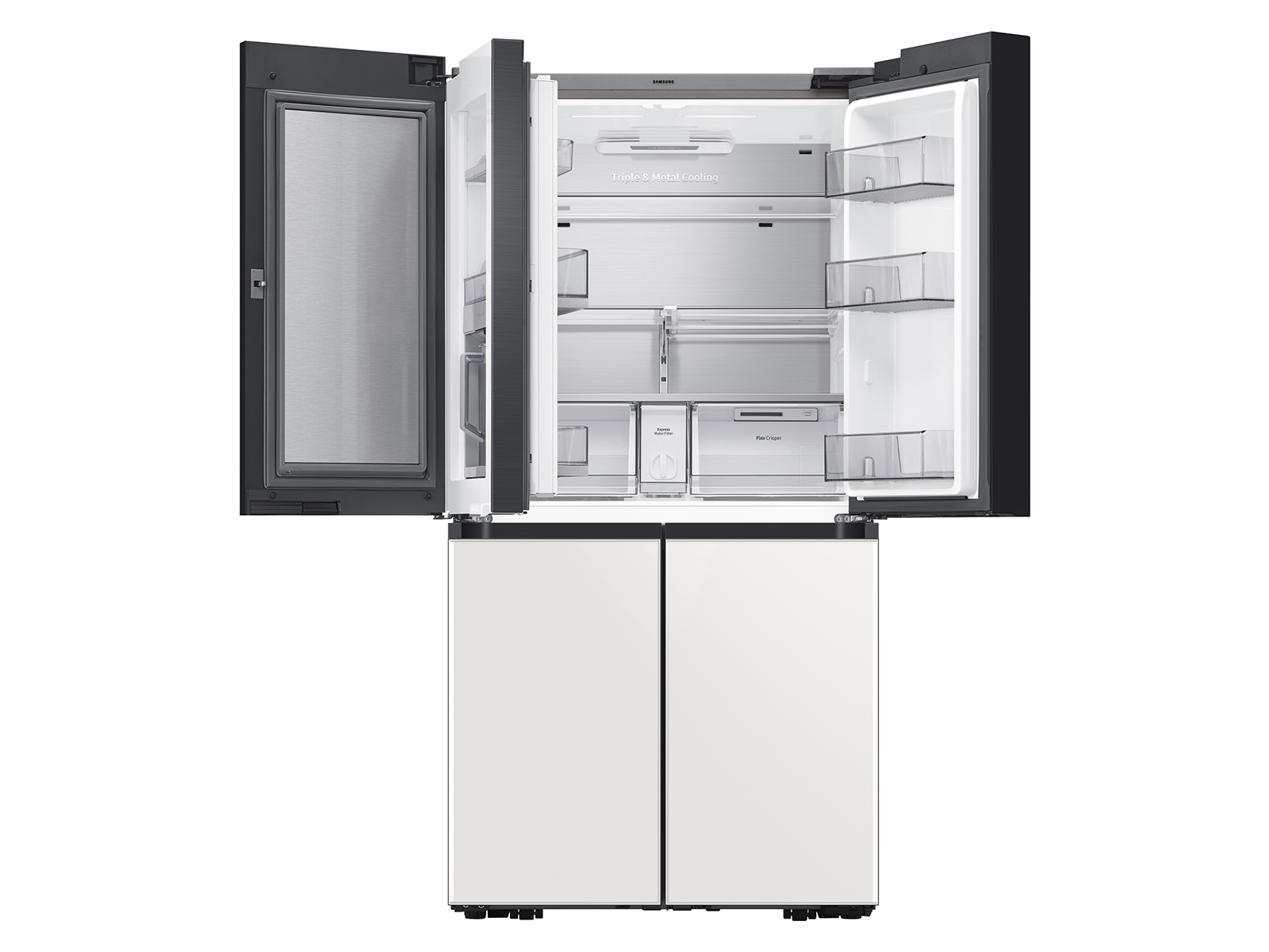Thumbnail image of Bespoke Counter Depth 4-Door Flex&trade; Refrigerator (23 cu. ft.) in White Glass (2021)