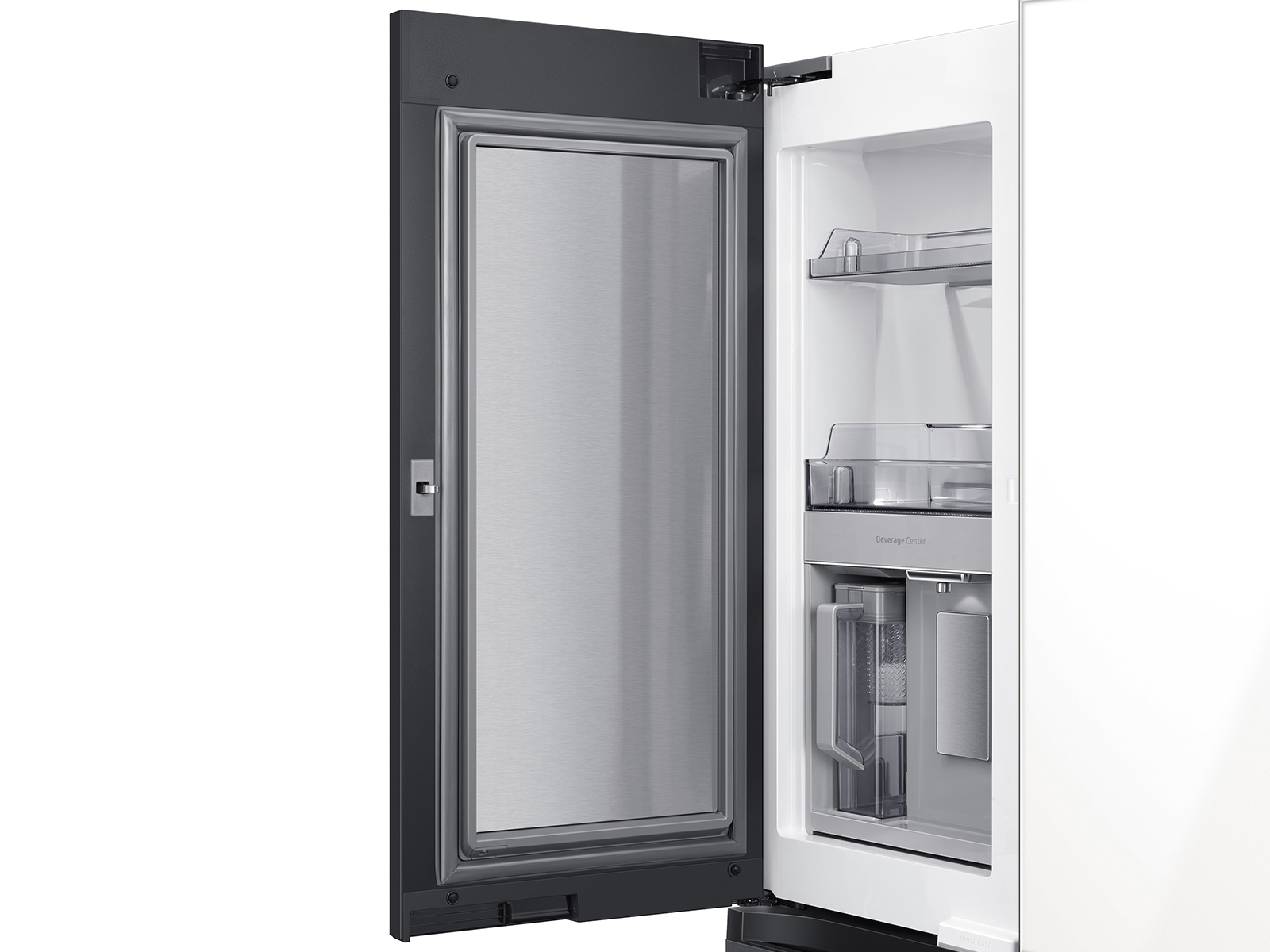 Thumbnail image of Bespoke Counter Depth 4-Door Flex&trade; Refrigerator (23 cu. ft.) in White Glass (2021)