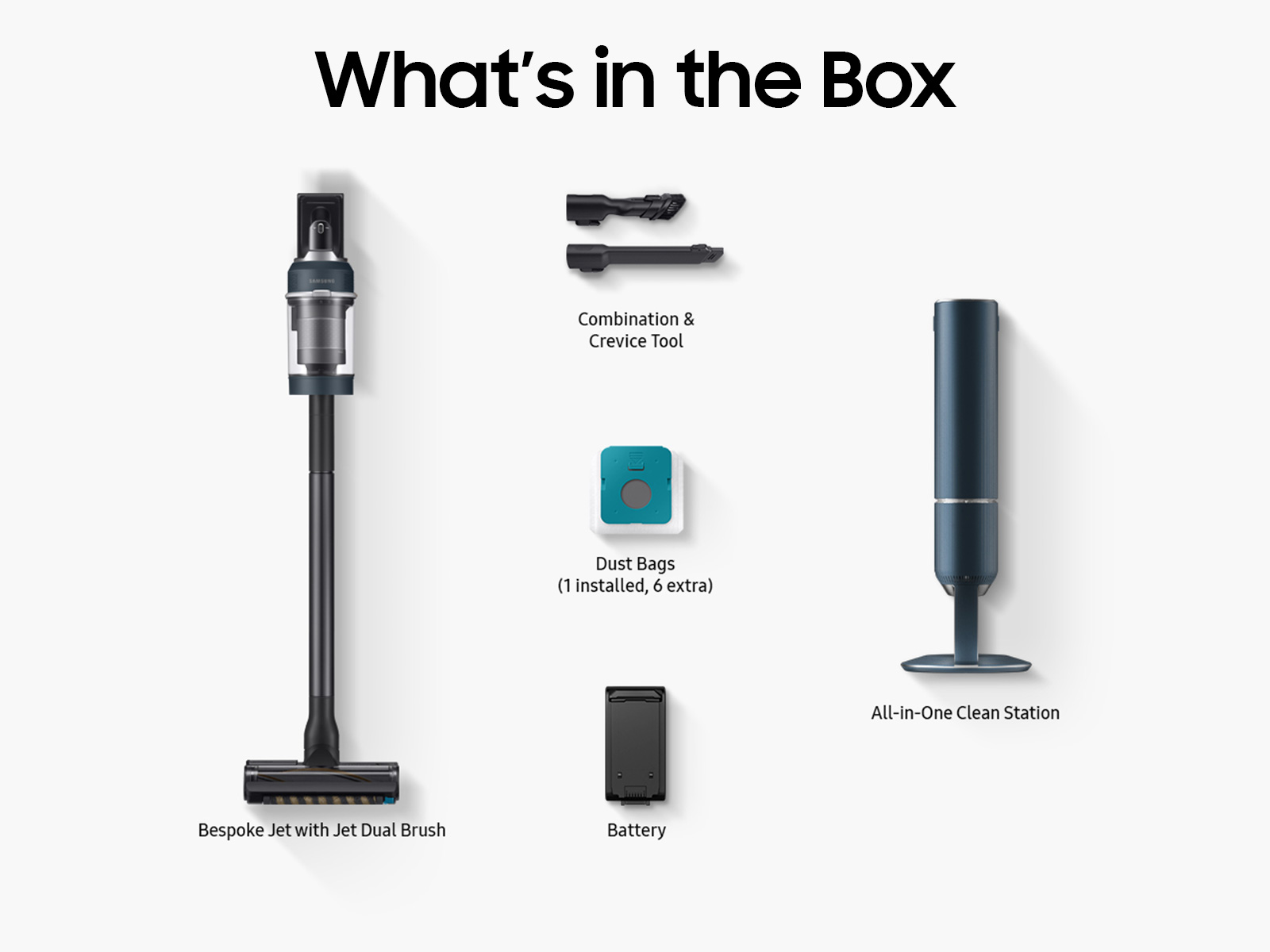 Bespoke Jet Cordless Stick Vacuum with All-in-One Clean Station in Midnight Blue | Samsung US