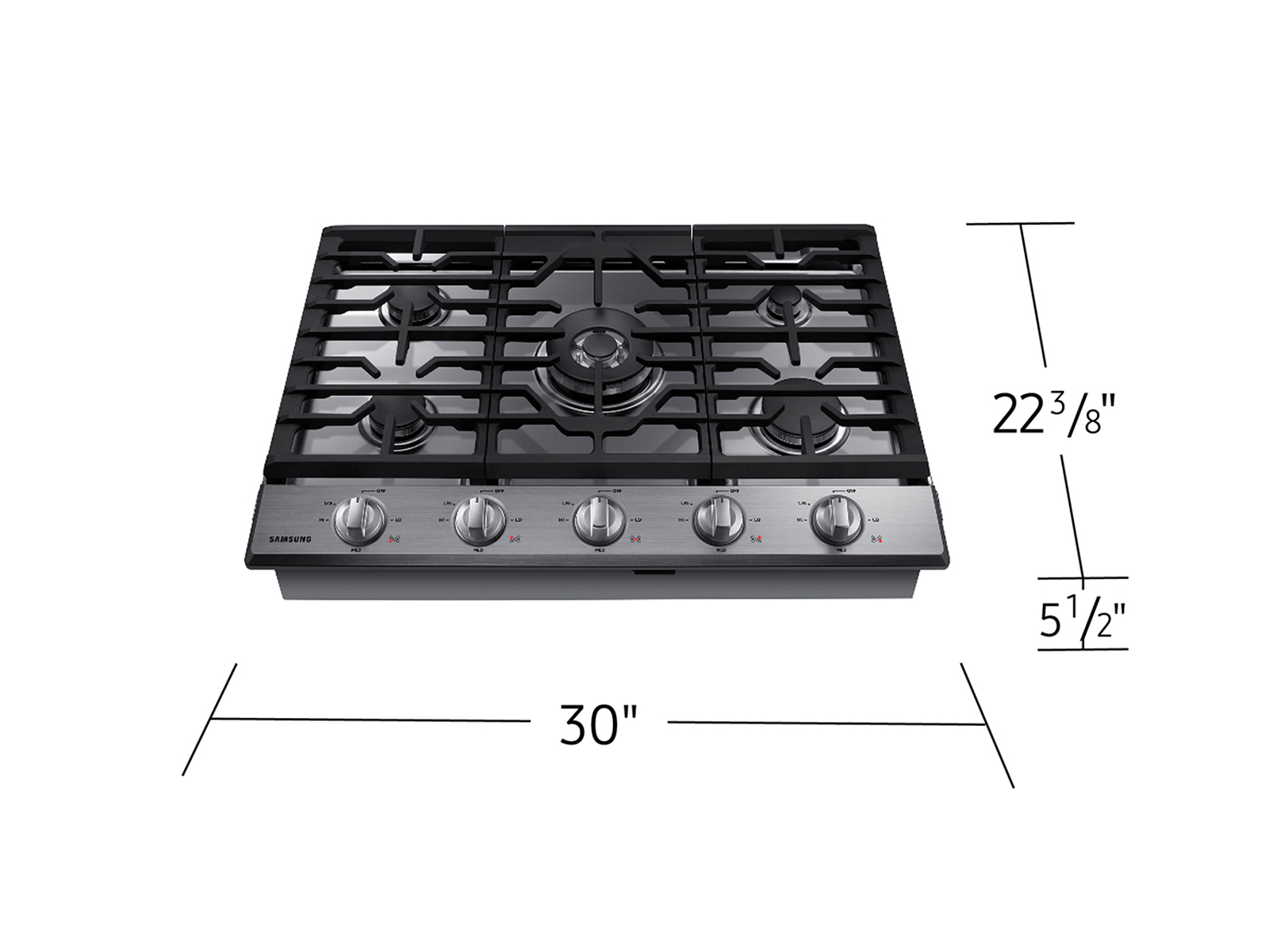 Thumbnail image of 30&quot; Smart Gas Cooktop with Illuminated Knobs in Stainless Steel