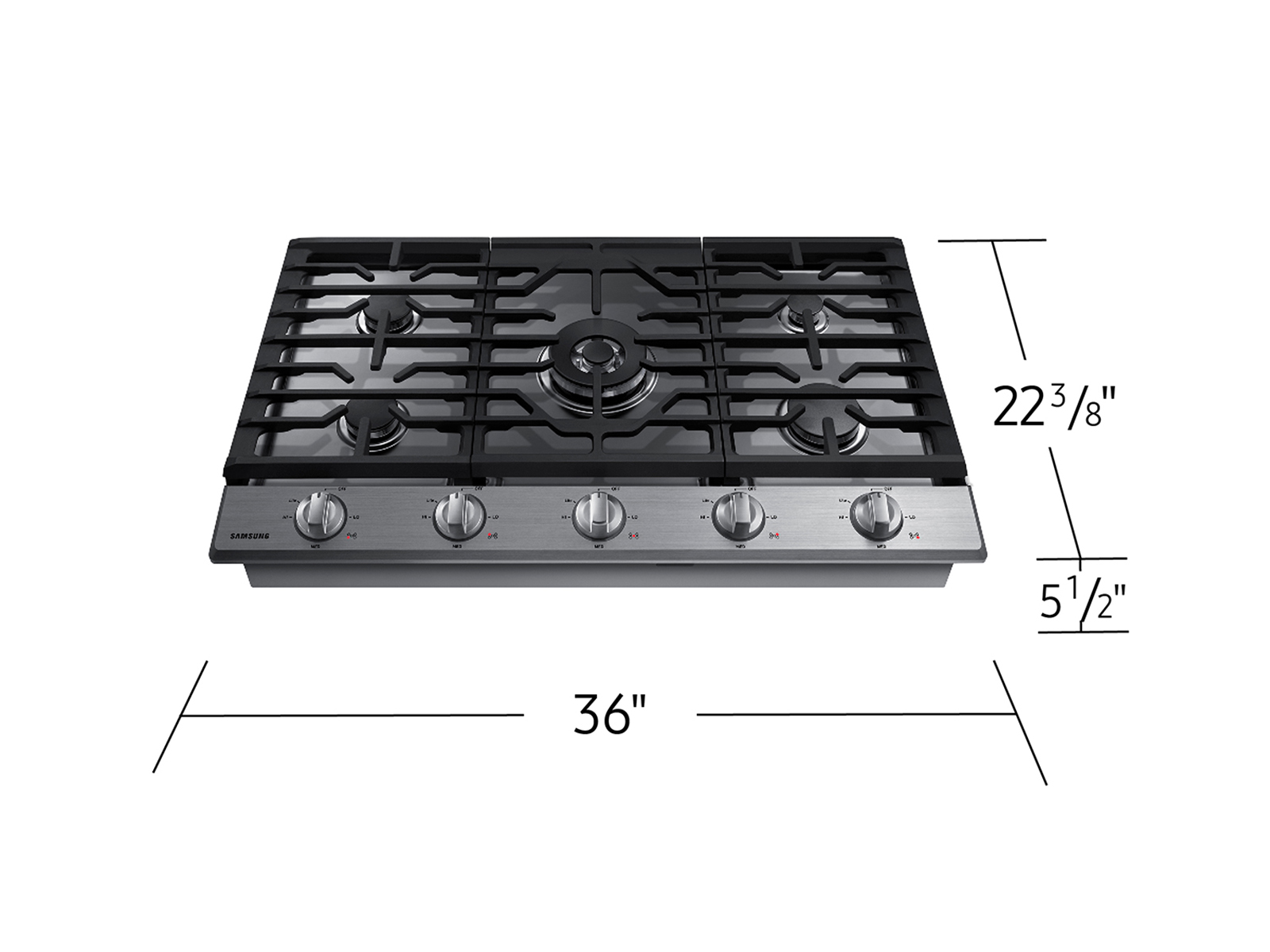 Thumbnail image of 36&quot; Smart Gas Cooktop with Illuminated Knobs in Stainless Steel