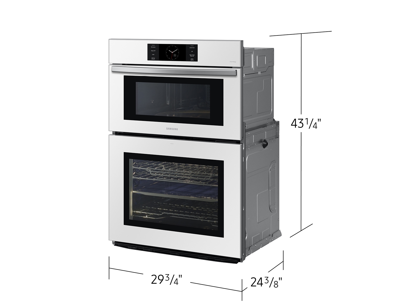 Samsung Bespoke 30 Microwave Combination Wall Oven in White Glass