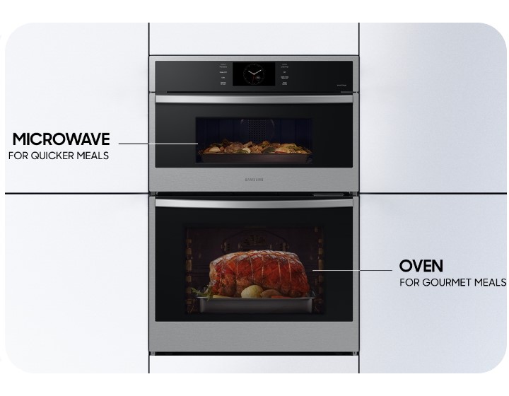 Samsung 30-Inch Microwave Combination Wall Oven with Steam Cook in Stainless Steel