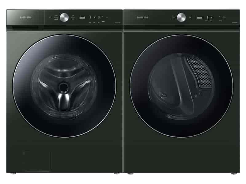Bespoke Ultra Capacity Front Load Washer and Electric Dryer in Forest Green