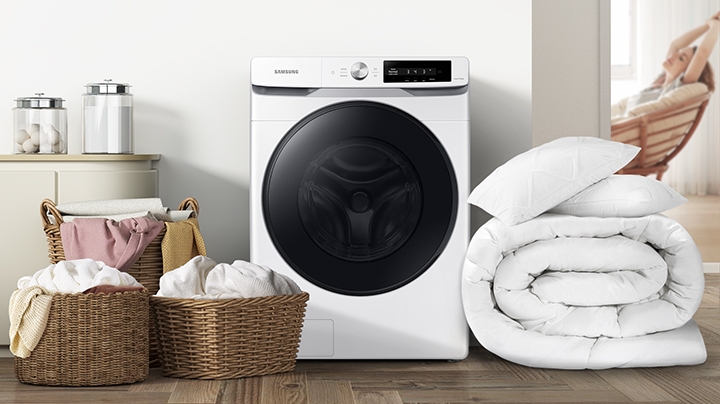 Samsung 4.5 Cu. Ft. Smart Front Load Washer with Super Speed Wash in White