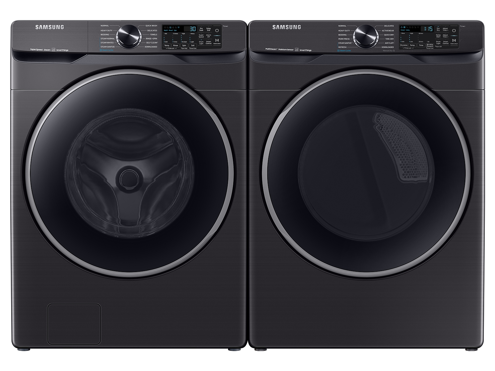 7.5 cu. ft. Secadora eléctrica con desinfectante a vapor+ en secadoras negras - DVE50A8500V/A3 | Samsung ES
