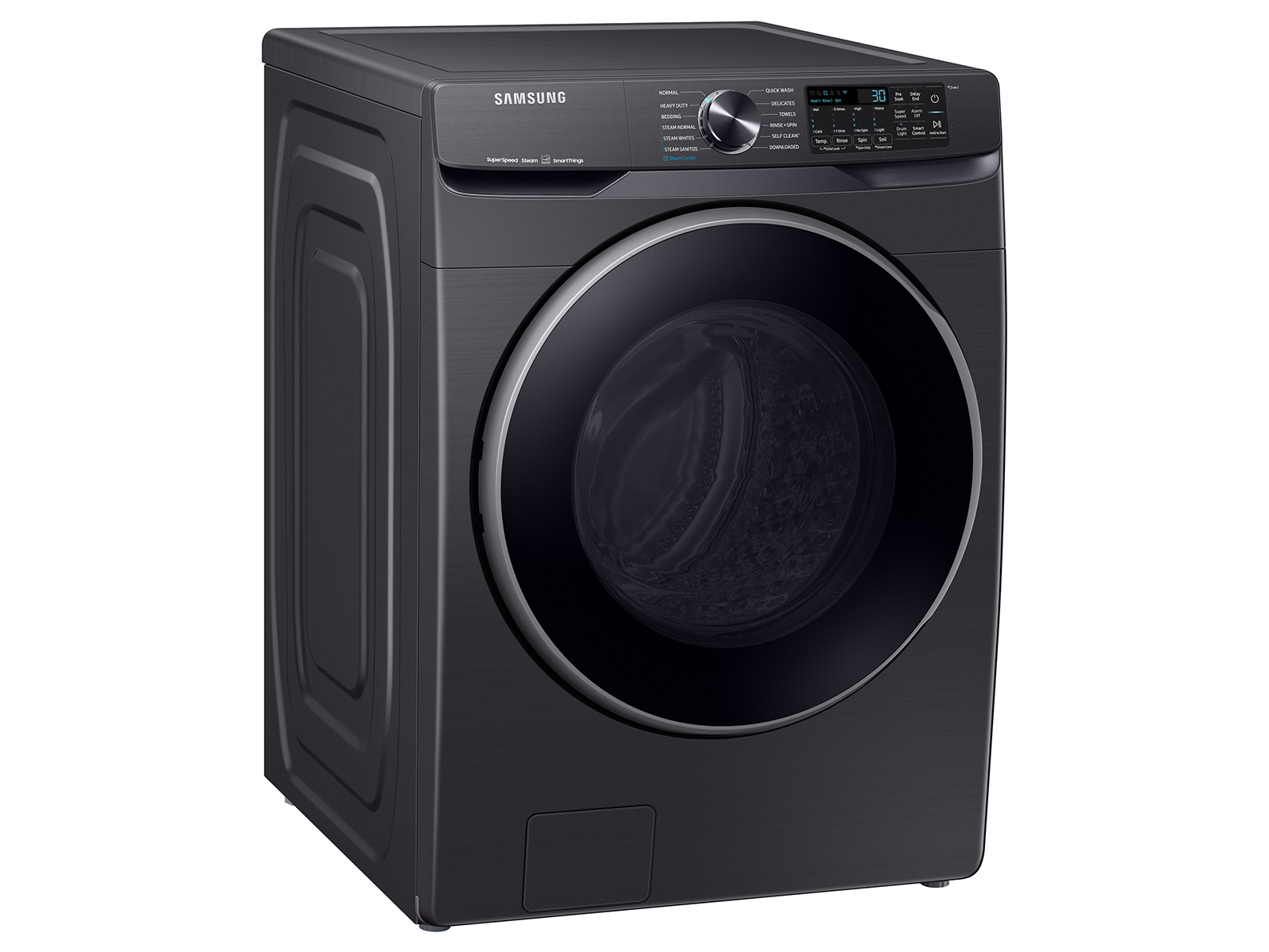 5.0 cu. ft. Lavadora de carga frontal inteligente de capacidad extra con lavado súper en lavadoras negras cepilladas - WF50A8500AV/A5 | Samsung