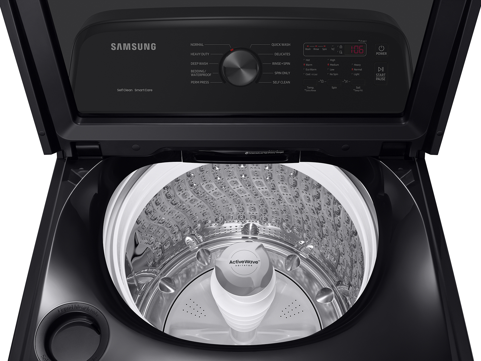 spisekammer Folde indgang 4.9 cu. ft. Large Capacity Top Load Washer with ActiveWave™ Agitator and  Deep Fill in Brushed Black Washers - WA49B5105AV/US | Samsung US