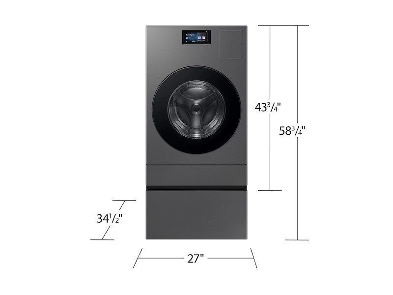 Model: WD90F53AVS | Samsung 5.3 cu. ft.  Bespoke AI Laundry Vented Combo™ All-in-One Ultra Capacity Washer and Electric Dryer with AI Home in Dark Steel