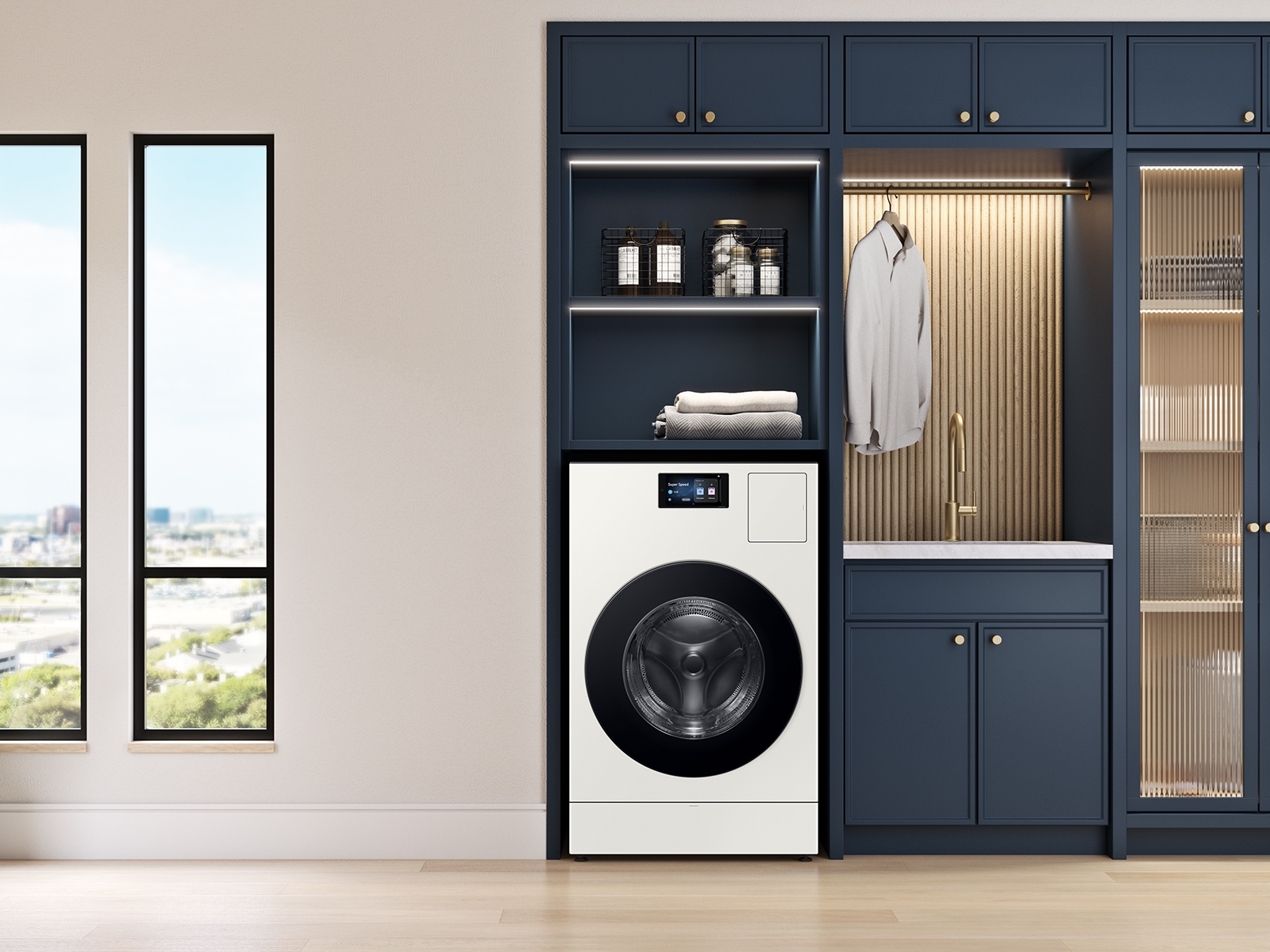 5.3 cu. ft. Bespoke AI Laundry Vented Combo™ All-in-One Ultra Capacity Washer and Electric Dryer with AI Home in Brushed Black