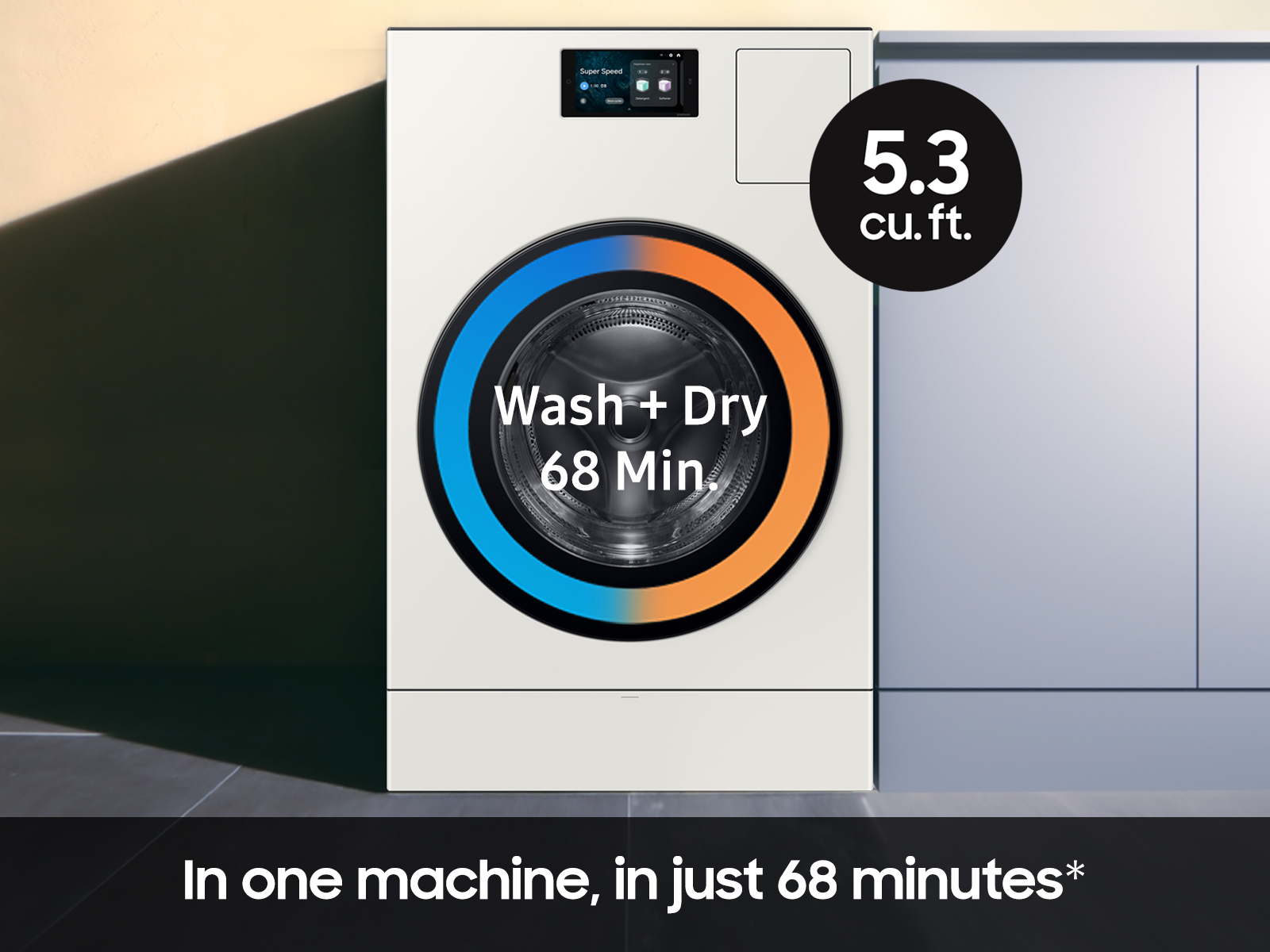 5.3 cu. ft. Bespoke AI Laundry Vented Combo™ All-in-One Ultra Capacity Washer and Electric Dryer with AI Home in Brushed Black