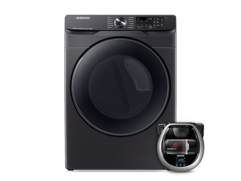 Wi-Fi Connected Electric Dryer with Steam Sanitize+ and Pet Plus Robot Vacuum
