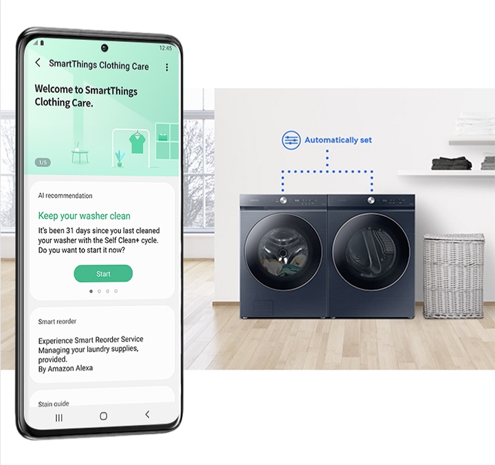 Navy Blue Smart Washer 8900 Bespoke Samsung US