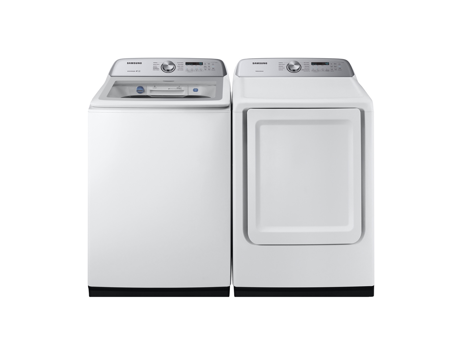 Top Load Washer & Dryer Set with Active Water Jet and Sensor Dry in White