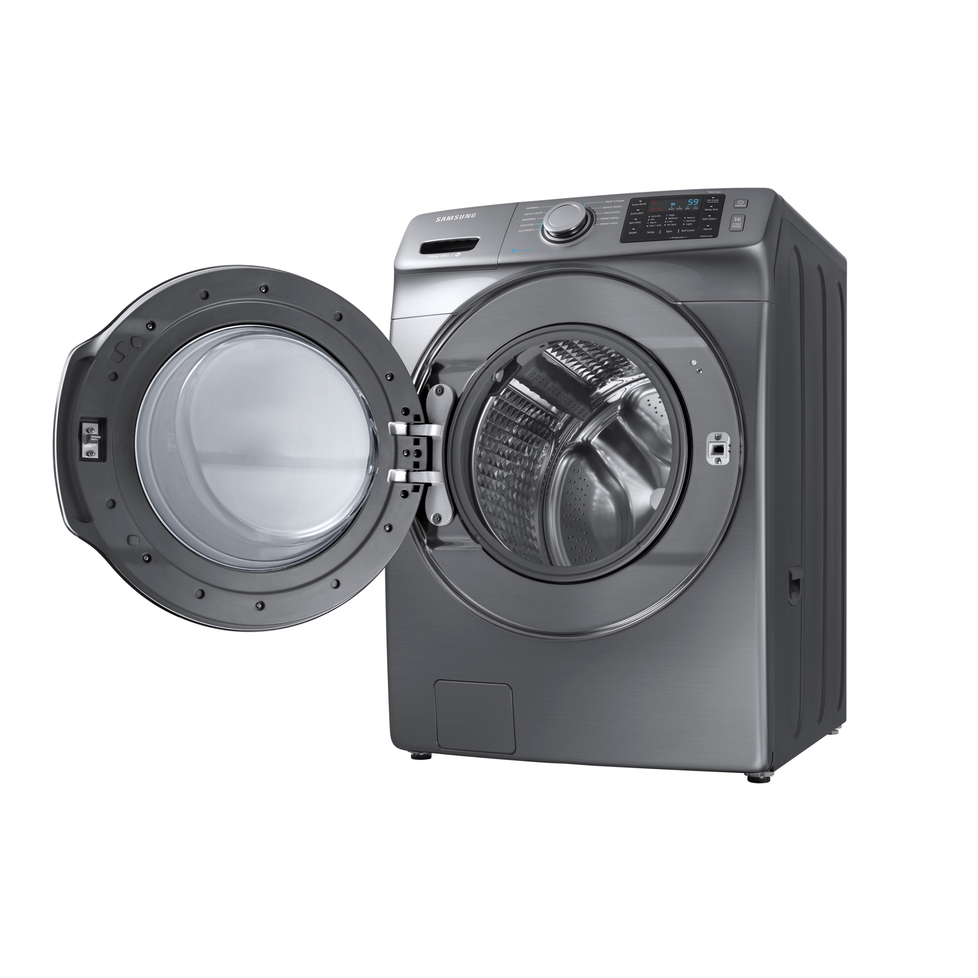 Samsung WF45M5500AP Front Load Washer & DVG45M5500P Dryer w/Pedestal Drawers