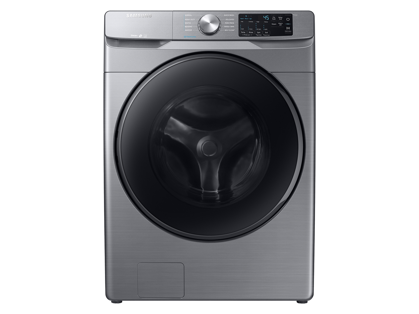 Photos - Washing Machine Samsung 4.5 cu. ft. Front Load Washer with Steam in Platinum(WF45R6100AP/U 