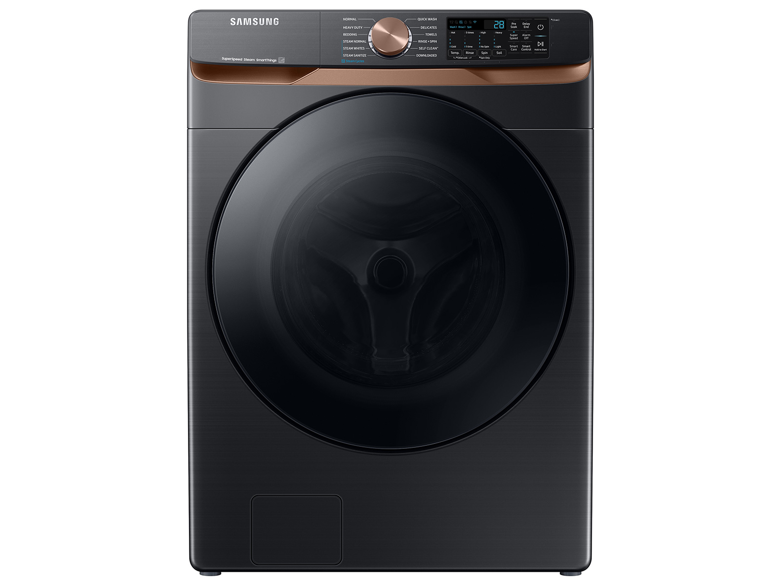 Samsung 5.0 cu. ft. Extra Large Capacity Smart Front Load Washer with Super Speed Wash and Steam in Brushed Black(WF50BG8300AVUS)